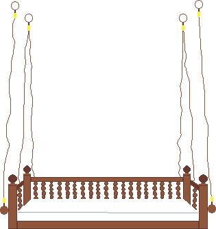 A hanging chair, drawn big
